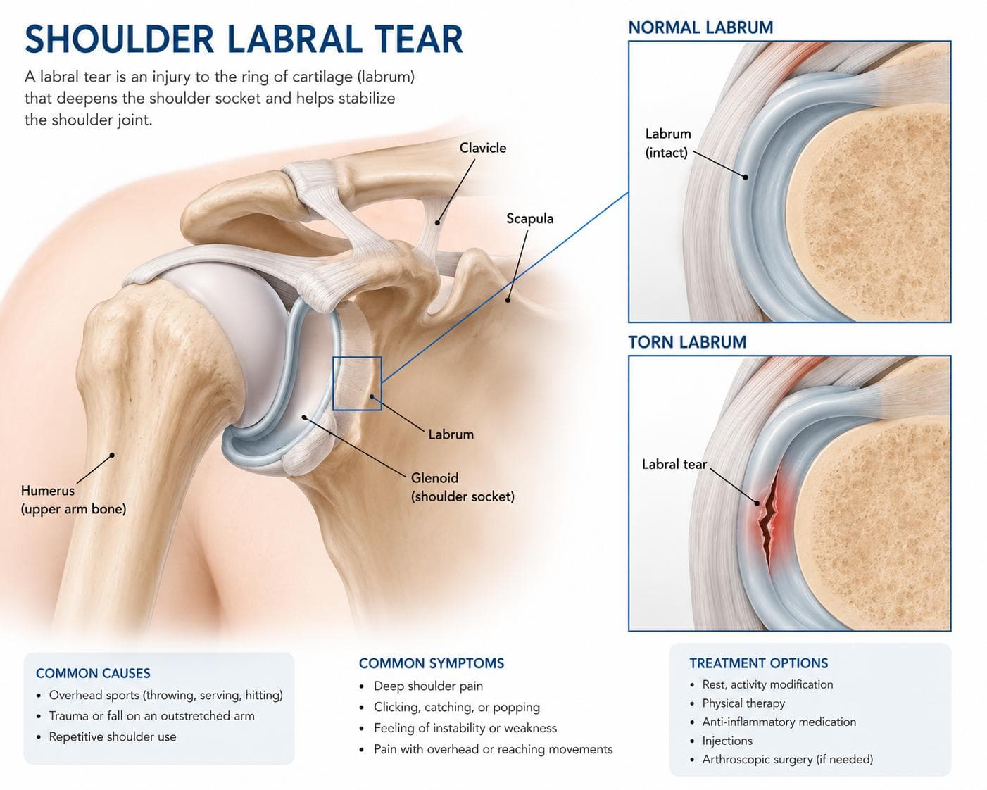Illustration du labrum fissuré