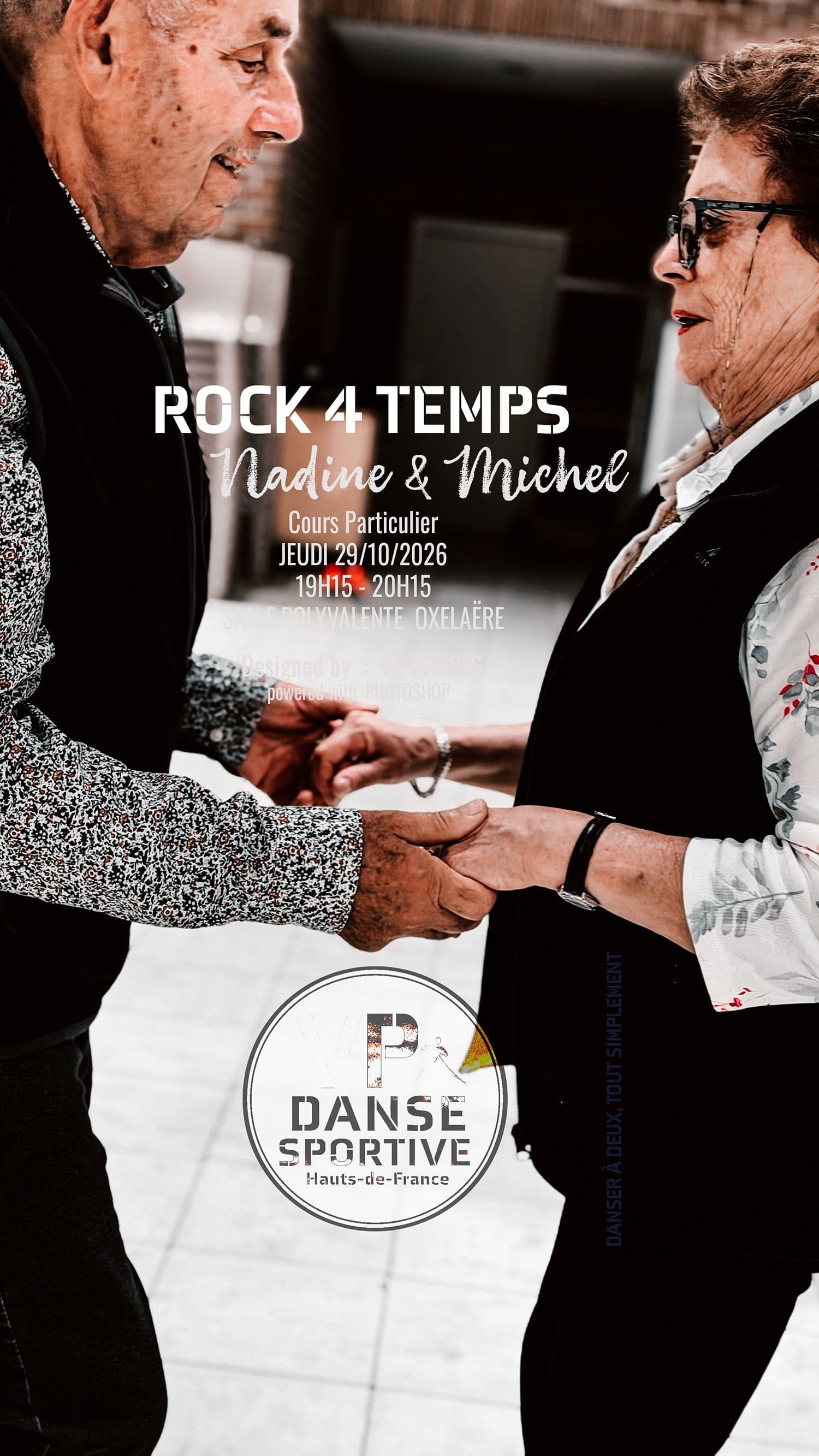Cours de Rock 4 Temps avec Nadine et Michel, habitants de Cassel dans les Flandres