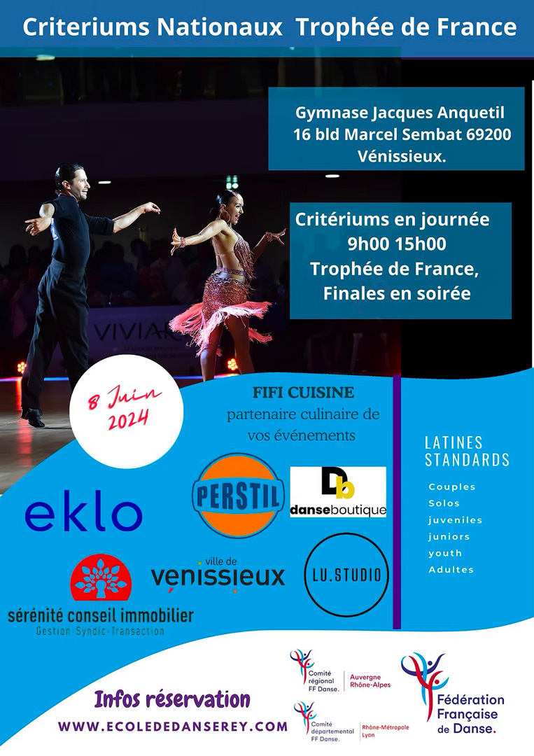 VP DANSES Hazebrouck a participé 16ème Trophée Vénissian de Danse Sportive organisé par l'école de danse Christophe REY, à VÉNISSIEUX, le 09/06/2024 - Un événement de la Fédération Française de Danse (FFD)