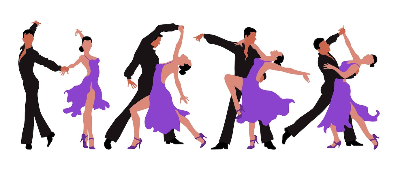 Valse lente, Tango, Slowfox, Quick step, Valse viennoise, Samba, Chacha, Rumba, Paso doble, Jive, VP danses Hazebrouck