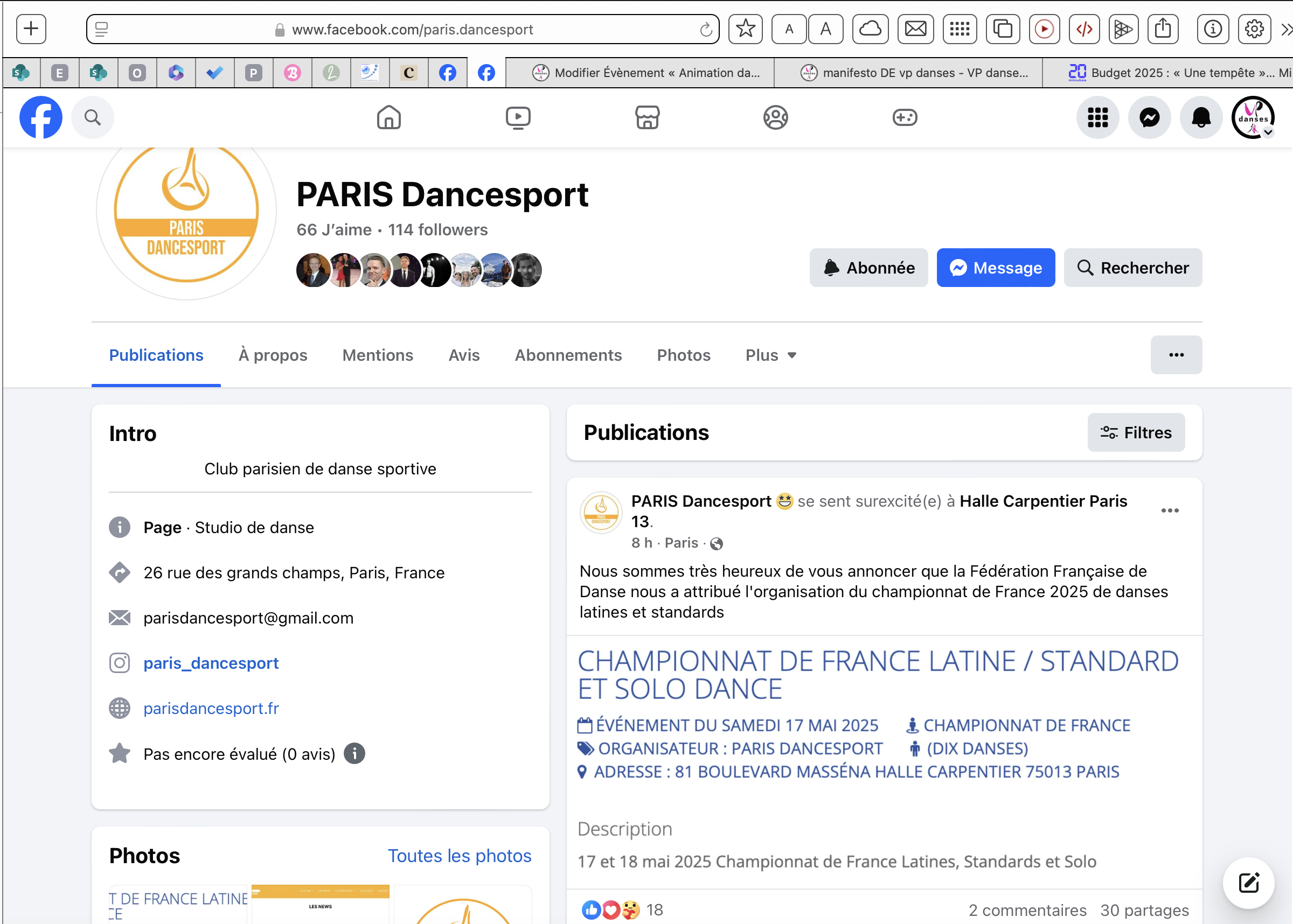 VP DANSES Hazebrouck participe au CHAMPIONNAT FFD DE FRANCE LATINE / STANDARD, Paris 2024