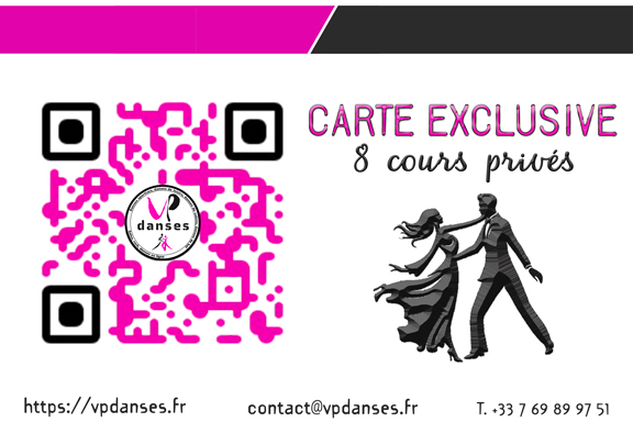 Carte Exclusive 8 Cours Privés VP DANSES (danse sportive Hazebrouck, danses de salon Hazebrouck)