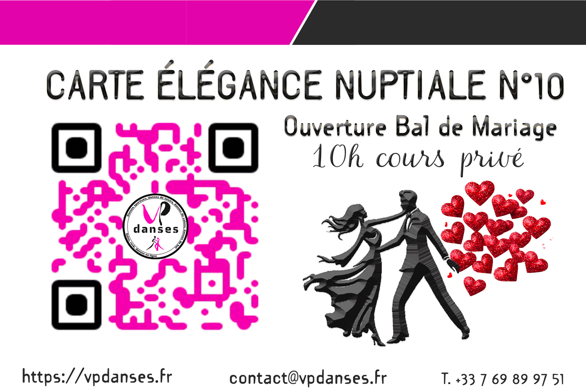 Carte Élégance Nuptiale VP DANSES N° 10 (Ouverture de bal de mariage pour les futurs mariés, Nord-pas-de-Calais, Nord, Hauts-de-France, Pas-de-Calais, Hazebrouck)