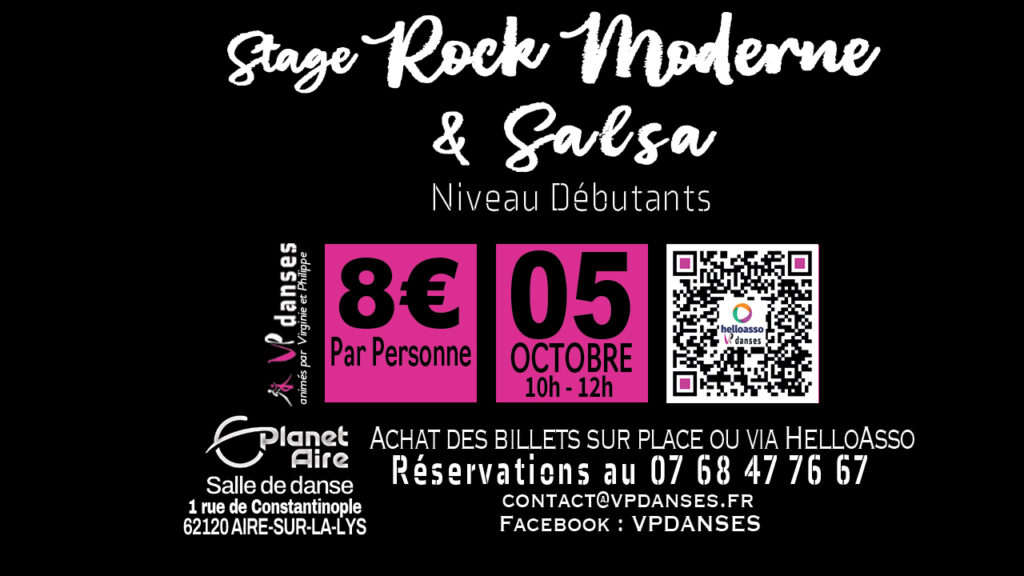 Stage de Rock Moderne et Salsa à Planet’Aire, Aire-sur-la-Lys
