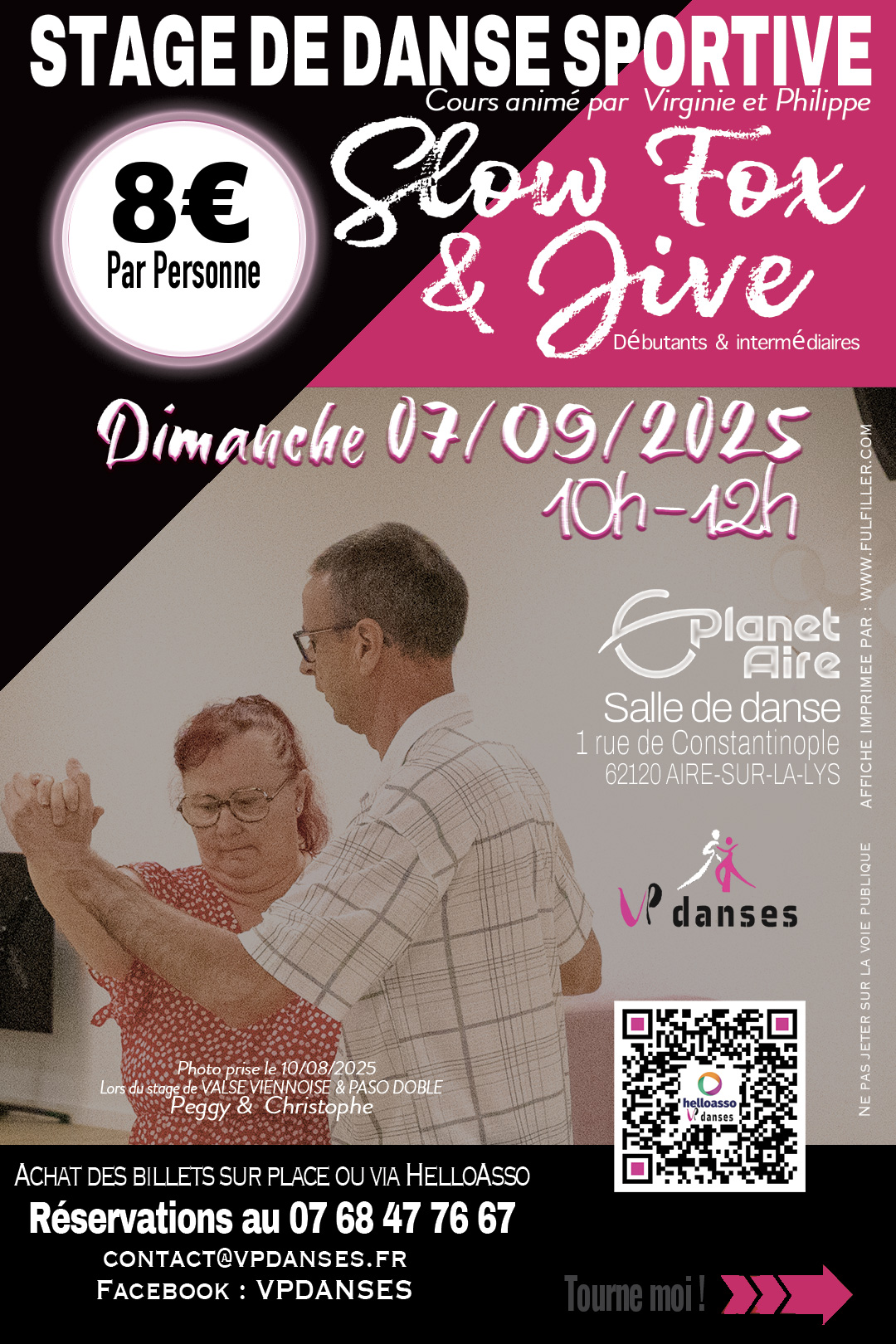 Stage de danse sportive Adultes & Seniors Dimanche 07/09/2025 de 10h à 12h (Slow Fox et Jive) à Planet'Aire, Aire-sur-la-Lys. Débutants et Intermédiaires.